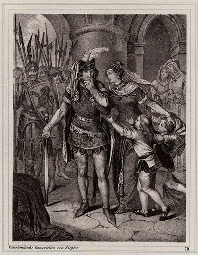 Jan de Blinde, Koning van Bohemen (gravure) door Peter Johann Nepomuk Geiger