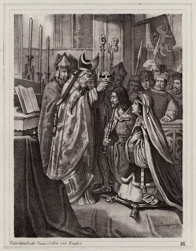 Huwelijk van Ottokar II van Bohemen en Kunigunda van Slavonië door Peter Johann Nepomuk Geiger
