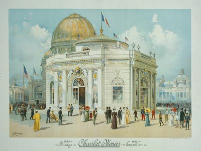 Chocolade-Menier Paviljoen, Wereldtentoonstelling Columbia, Chicago, Illinois, Perspectief door Peter Joseph Weber