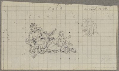 Fontein in de perziktuin van de Upper Belvedere door Peter Krafft