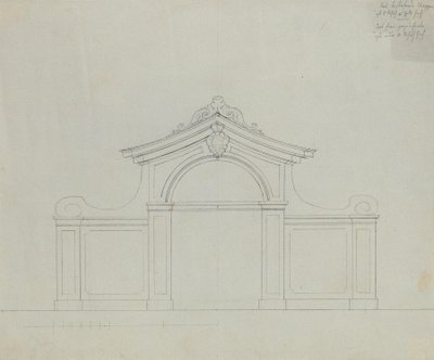 Fontein in de perziktuin van de Upper Belvedere door Peter Krafft