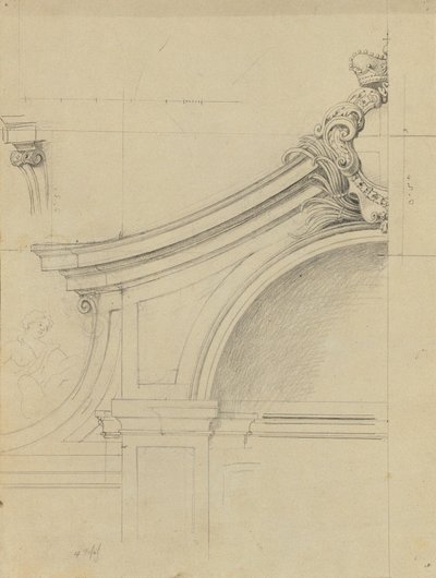 Fontein in de perziktuin van de Opperbelvedère: detail door Peter Krafft