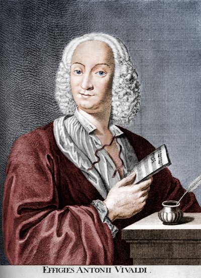 Antonio Vivaldi, Italiaanse barokcomponist, katholieke priester en virtuoos violist, 1725 door Peter La Cave