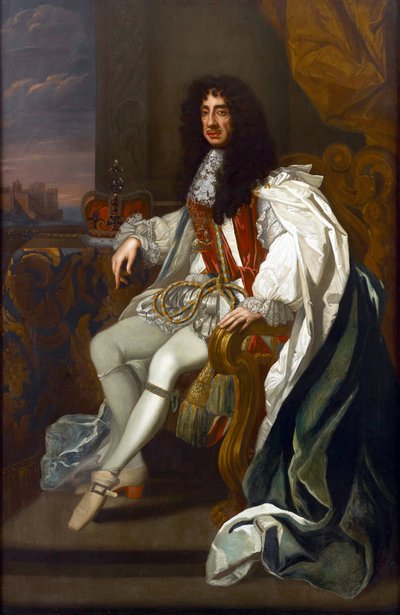 Portret van Karel II van Engeland in de gewaden van de Orde van de Kousenband door Peter Lely
