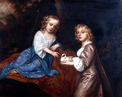 Dubbelportret van Charles Dormer, Burggraaf Ascott en zijn zus, Lady Elizabeth Dormer door Peter Lely