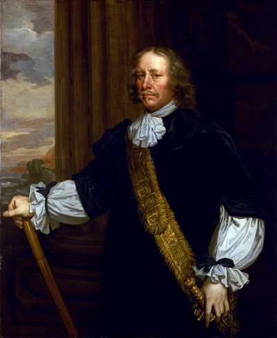 Portret van vice-admiraal Sir Joseph Jordan (1603-1685), vaandeldrager van Lowestoft, met betrekking tot de Slag bij Lowestoft (Engeland) door Peter Lely