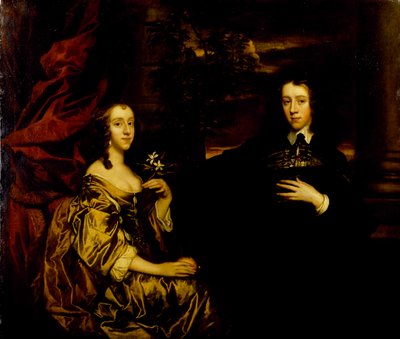 Portret van een jonge heer en zijn vrouw, ca. 1655-58 door Peter Lely