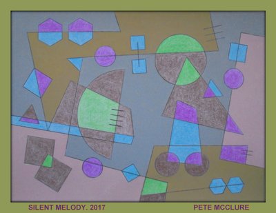 STILLE MELODIE, 2017, ACRYL OP PAPIER door Peter McClure