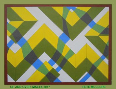 OP EN OVER, 2017, ACRYL OP PAPIER door Peter McClure