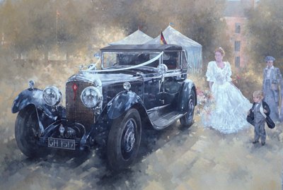 Bentley en bruid door Peter Miller