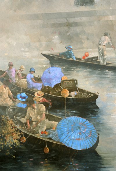 Punts op de Wey bij Brooklands door Peter Miller