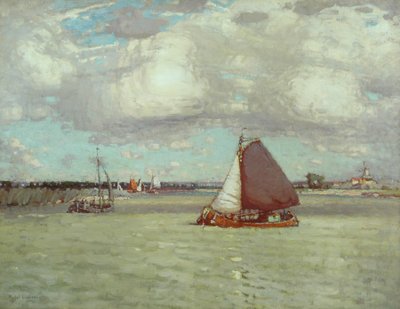 Een Nederlandse Rivier, ca. 1904 door Peter Moffat Lindner