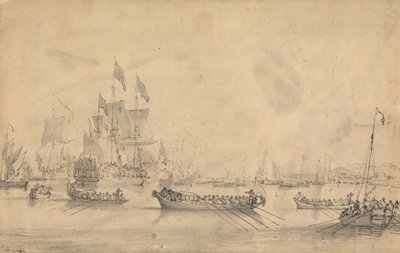 Landing van Willem van Oranje bij Tor Bay door Peter Monamy
