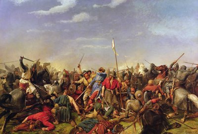 Slag bij Stamford Bridge door Peter Nicolai Arbo