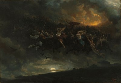 De wilde jacht op Odin, 1872. door Peter Nicolai Arbo