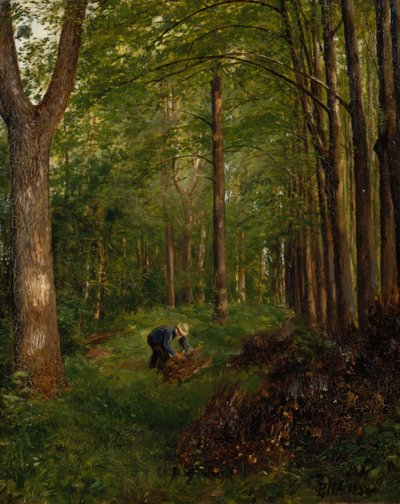 Oude populier, deel van Gulskov tuin door Peter Nicolai Arbo