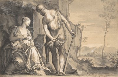 De familie van Kaïn, ca. 1638-47 door Peter Oliver