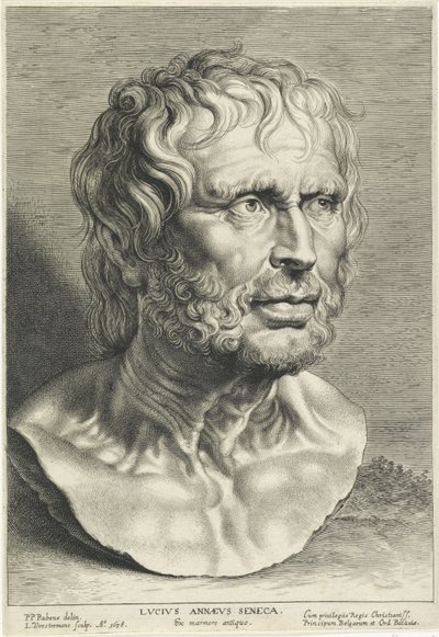 Buste van Seneca, gegraveerd door Lucas Vorsterman door Peter Paul (after) Rubens