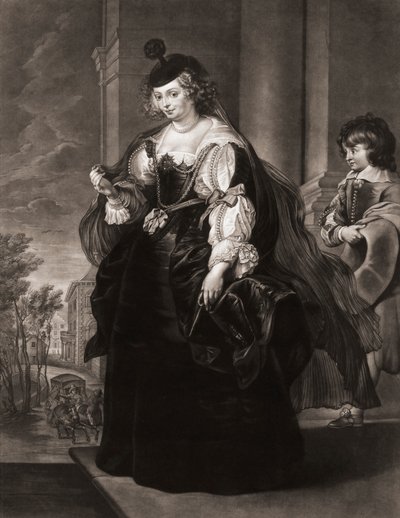 Helena Fourment. Portret. door Peter Paul (after) Rubens