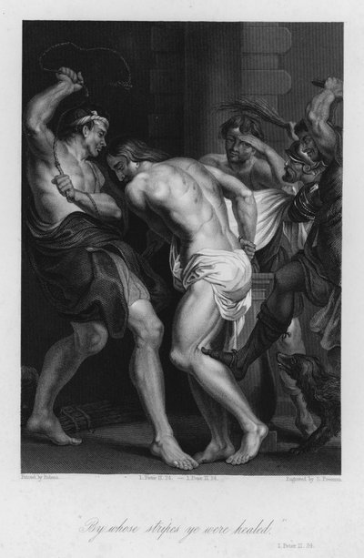 De Geseling van Christus, I Petrus II, 24 door Peter Paul (after) Rubens