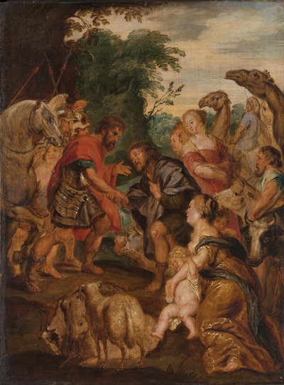 De verzoening tussen Jakob en Esau door Peter Paul Rubens (after)