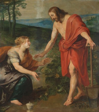 Christus verschijnt aan Maria Magdalena als tuinman (Noli me Tangere) door Peter Paul Rubens (workshop of)