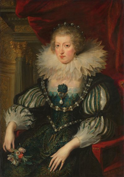 Portret van Anna van Oostenrijk (1601-1666), koningin van Frankrijk door Peter Paul Rubens (workshop of)