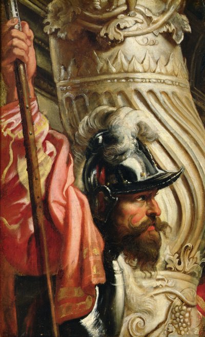 Een bewaker, fragment van "De Heilige Drie-eenheid aanbeden door de familie Gonzaga" door Peter Paul Rubens