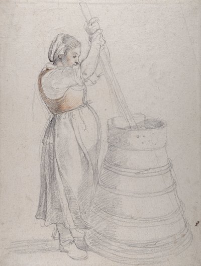 Een boerenmeisje dat boter karnen door Peter Paul Rubens