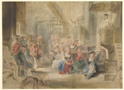 Een preek in een dorpskerk door Peter Paul Rubens