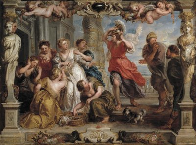 Achilles ontdekt door Ulysses tussen de dochters van Lycomedes op Skyros, 1630-1635 door Peter Paul Rubens