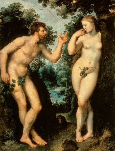 Adam en Eva onder de Boom van Kennis door Peter Paul Rubens