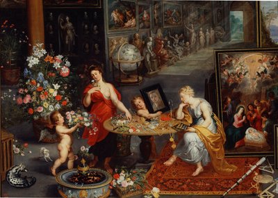 Allegorie van zicht en geur (detail) door Peter Paul Rubens