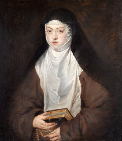 Ana Dorotea, dochter van Rudolf II, een non in het klooster van de Descalzas Reales, Madrid door Peter Paul Rubens
