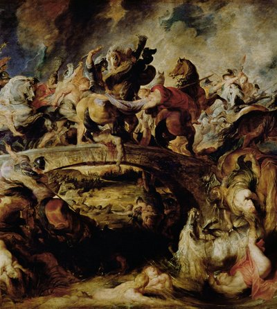 Slag van de Amazonen en Grieken (detail) door Peter Paul Rubens