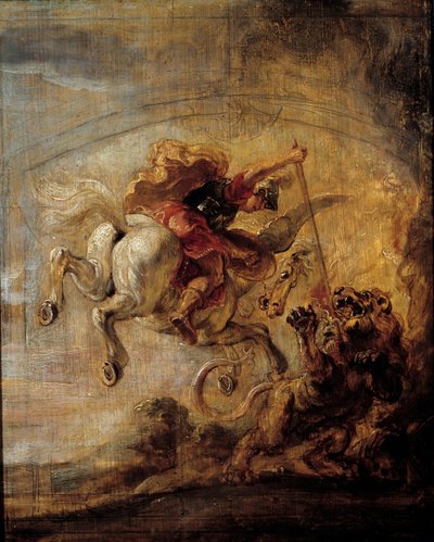 Bellerophon klimt op Pegasus door zijn speer de chimere Schilderij door Pierre Paul Rubens (1577-1640) door Peter Paul Rubens
