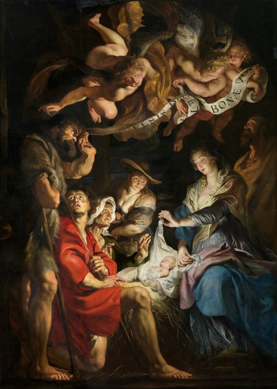 De geboorte van Christus, aanbidding van de herders door Peter Paul Rubens