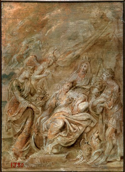Geboorte van de dauphin, Lodewijk XIII, 1622 door Peter Paul Rubens