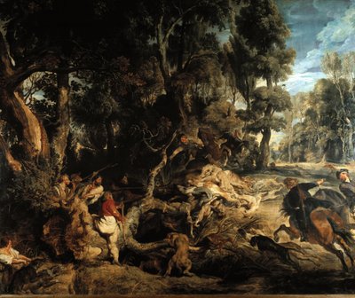 Zwijnenjacht door Peter Paul Rubens