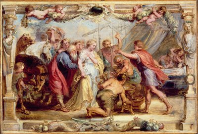 Briseis teruggegeven aan Achilles door Peter Paul Rubens