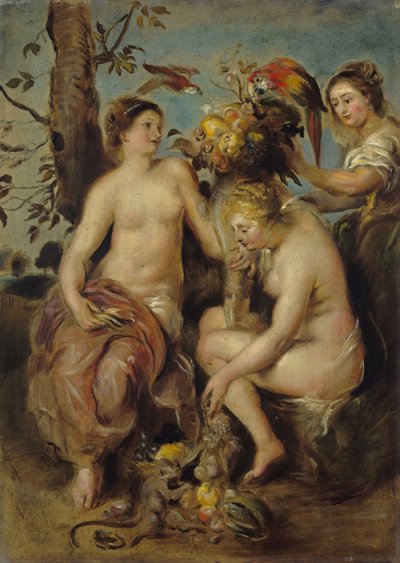 Ceres en de nimfen, kopie naar Rubens
