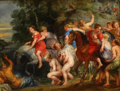 Cloelia steekt de Tiber over door Peter Paul Rubens