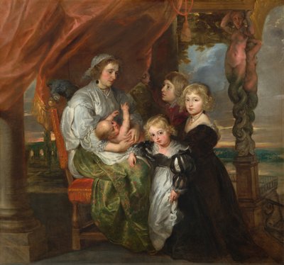 Deborah Kip, vrouw van Sir Balthasar Gerbier, en haar kinderen, 1629-1630, herwerkt waarschijnlijk midden 1640s door Peter Paul Rubens