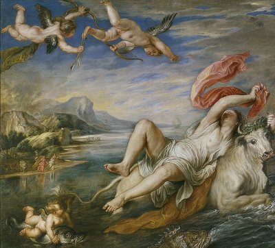 De ontvoering van Europa. 1628-29 door Peter Paul Rubens