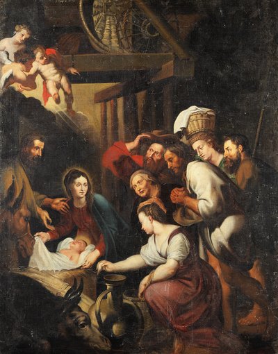 De aanbidding van de herders door Peter Paul Rubens