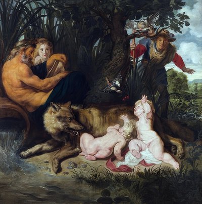 De vondst van Romulus en Remus. 1612 door Peter Paul Rubens