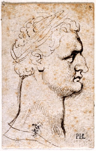 Domitianus, uit tien tekeningen van acht van de eerste twaalf Caesars, naar de medailles van Giovanni da Cavino door Peter Paul Rubens