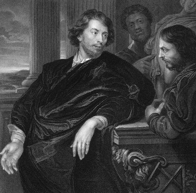 Gegraveerd zelfportret van Sir Peter Paul Rubens (1577 - 1640) door Peter Paul Rubens