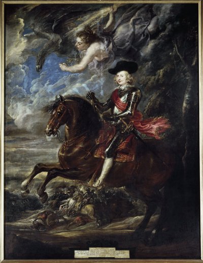 Ruiterportret van kardinaal Infant Ferdinand van Oostenrijk bij de Slag bij Nordlingen, circa 1636 door Peter Paul Rubens