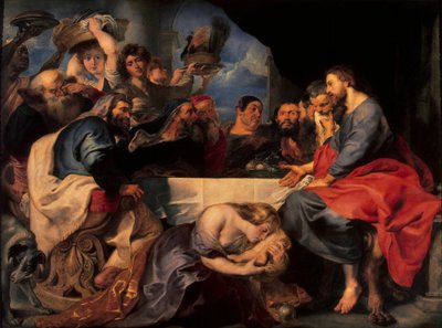 Feest in het huis van Simon de Farizeeër, c.1620 door Peter Paul Rubens